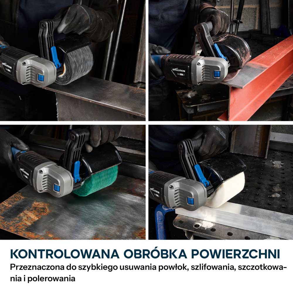 Evolution S120SCT-Li Akumulatorowa satyniarka 120 mm, 2 szczotki w zestawie
