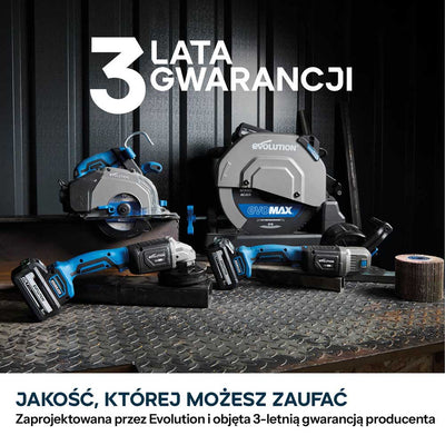 Evolution S165CCS-Li Akumulatorowa pilarka tarczowa do cięcia metalu 165 mm z tarczą Thin Kerf, Głębokość cięcia 58 mm