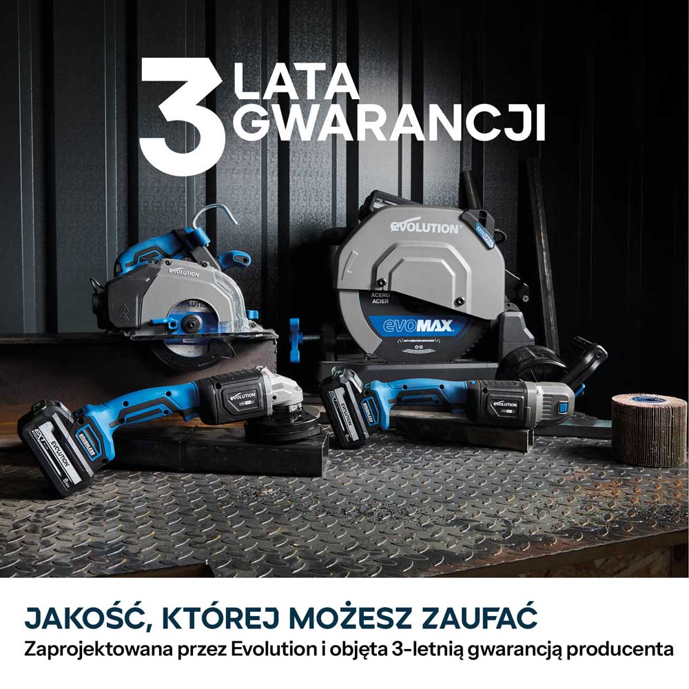Evolution S165CCS-Li Akumulatorowa pilarka tarczowa do cięcia metalu 165 mm z tarczą Thin Kerf, Głębokość cięcia 58 mm
