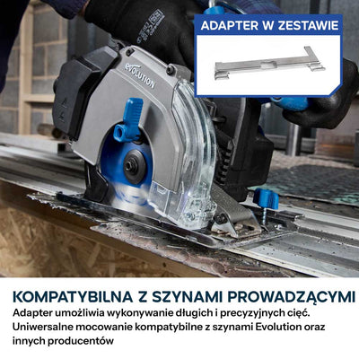 Evolution S165CCS-Li Akumulatorowa pilarka tarczowa do cięcia metalu 165 mm z tarczą Thin Kerf, Głębokość cięcia 58 mm