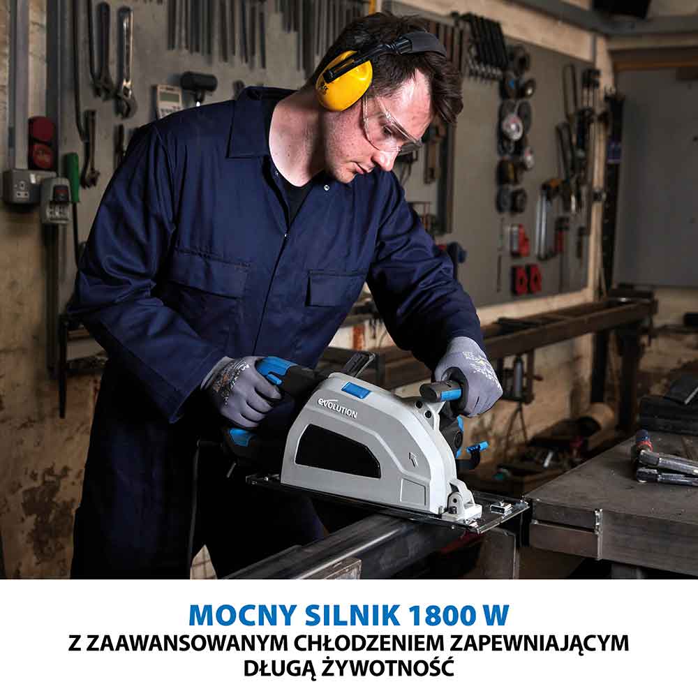 Piła tarczowa Evolution S210CCS 210mm + Szyna prowadząca ST1400-G2 1,4 m (700 mm x 2)