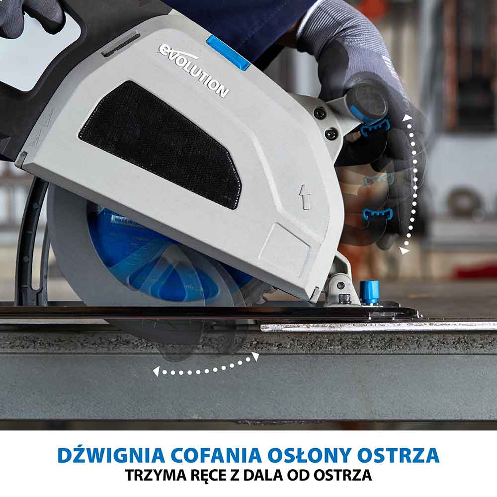 Piła tarczowa Evolution S210CCS 210mm + Szyna prowadząca ST1400-G2 1,4 m (700 mm x 2)