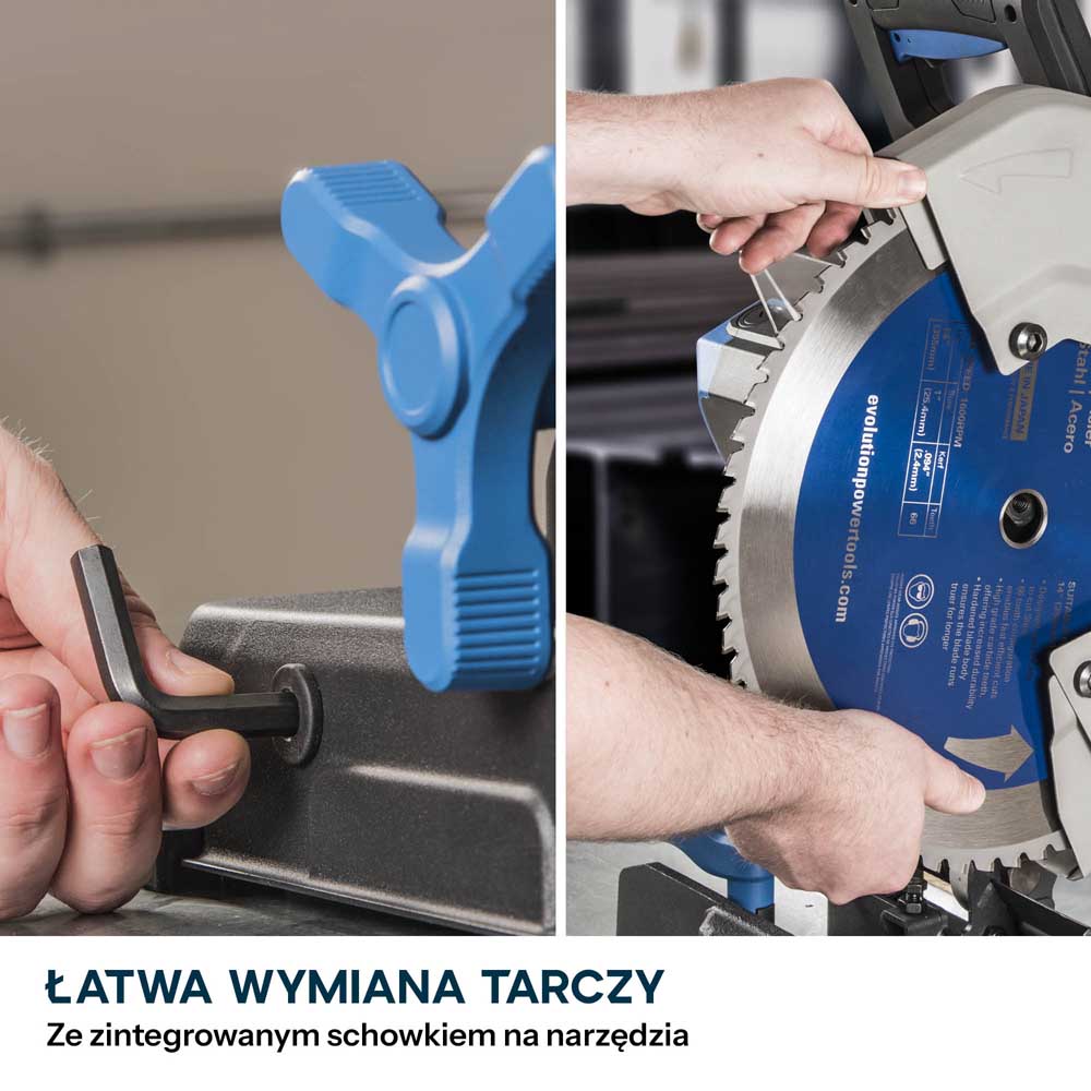Przecinarka do metalu Evolution S355CPSL 355 mm z tarczą TCT do stali miękkiej