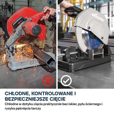 Przecinarka do metalu Evolution S355CPSL 355 mm z tarczą TCT do stali miękkiej
