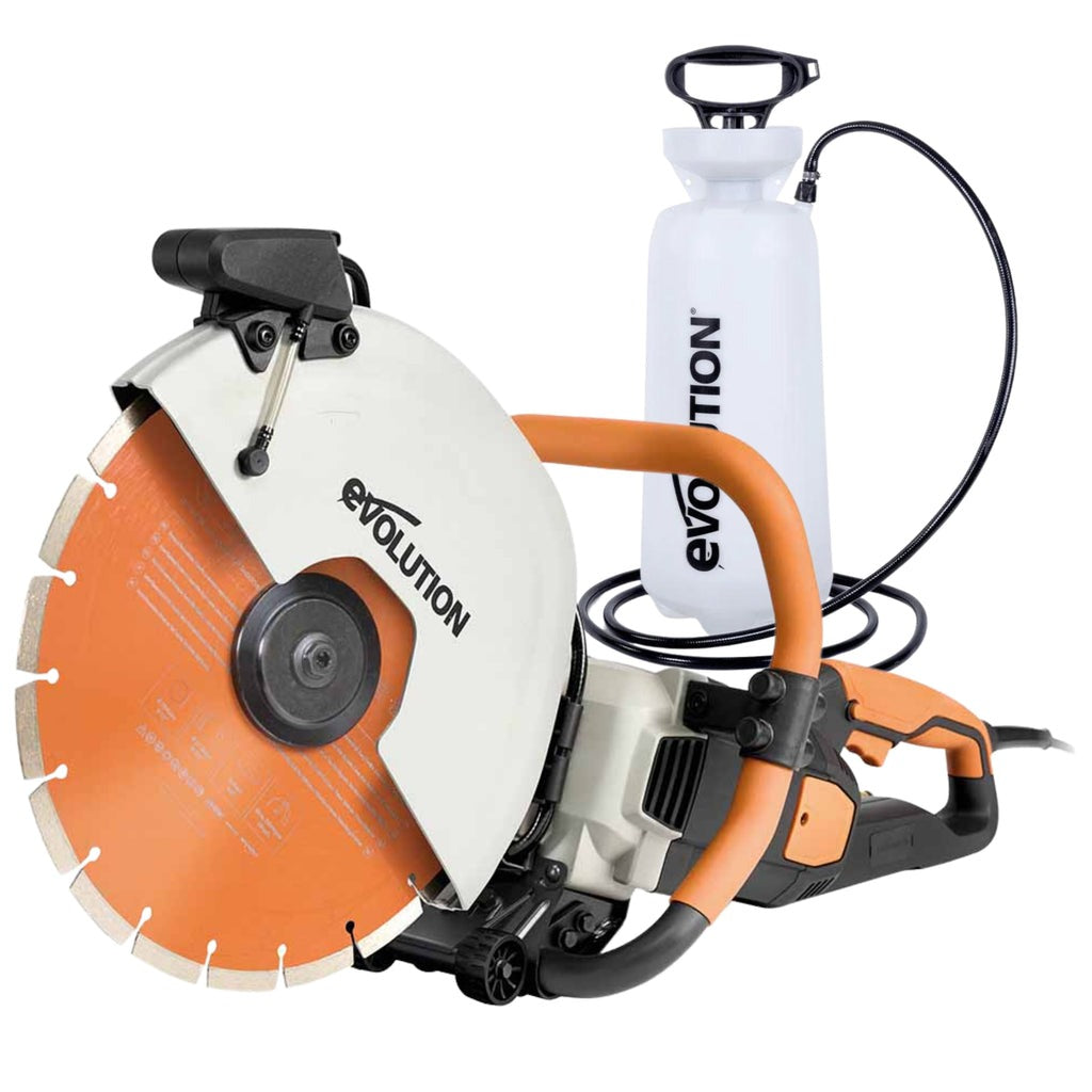 Elektryczna przecinarka tarczowa do betonu Evolution R350DCT 350 mm z ręczną pompą wody