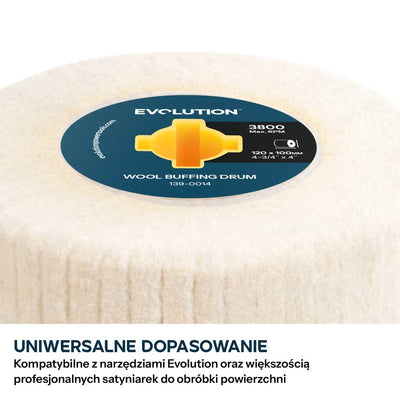 Evolution Rolka polerska wełniana 120 x 100 mm, do satyniarek i szlifierek walcowych