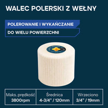 Evolution Rolka polerska wełniana 120 x 100 mm, do satyniarek i szlifierek walcowych