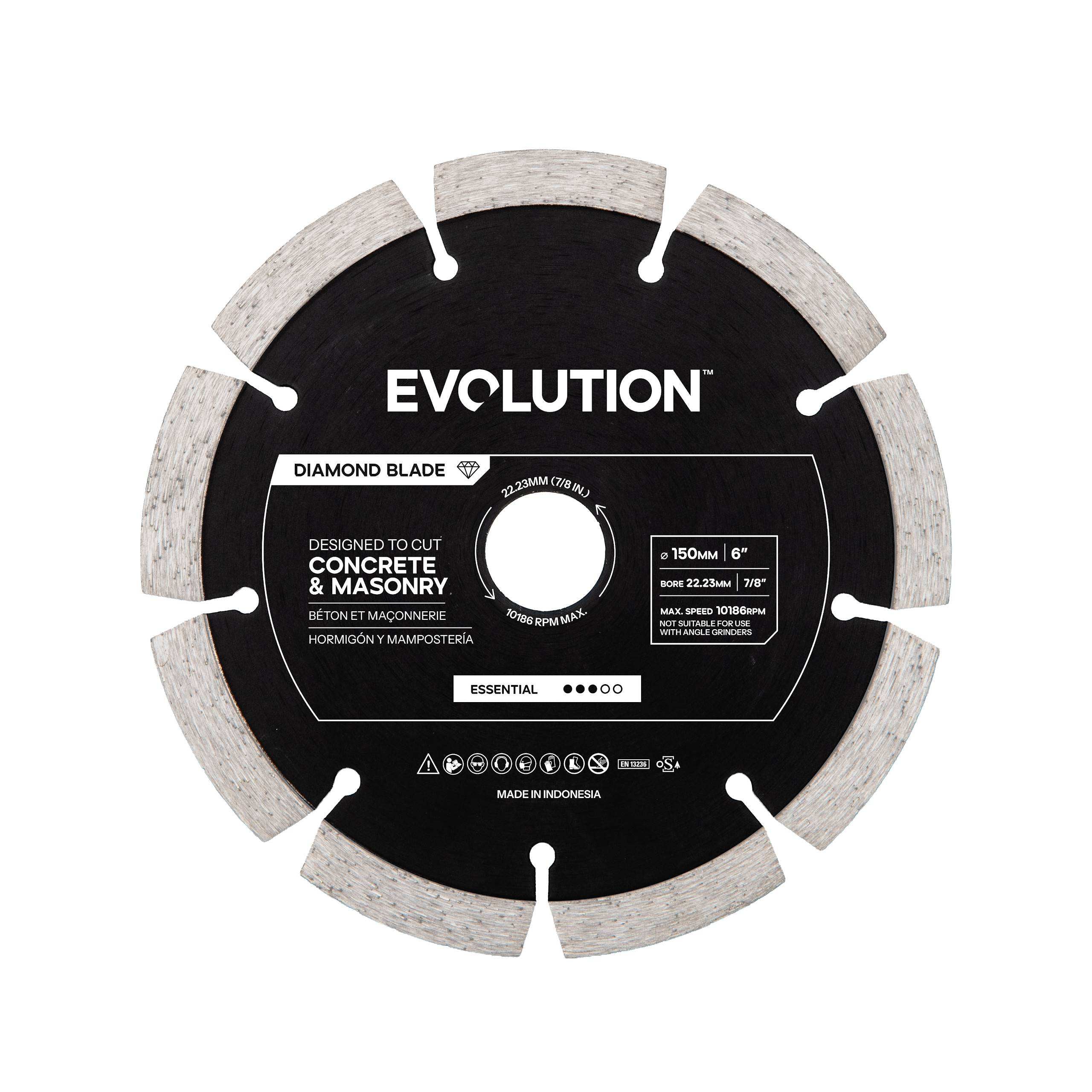 Tarcza diamentowa Evolution Essential 150 mm do przecinarki do betonu, otwór mocujący 22,2 mm