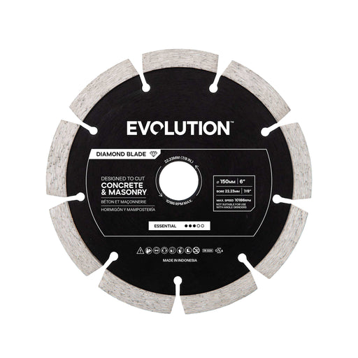 Tarcza diamentowa Evolution Essential 150 mm do przecinarki do betonu, otwór mocujący 22,2 mm