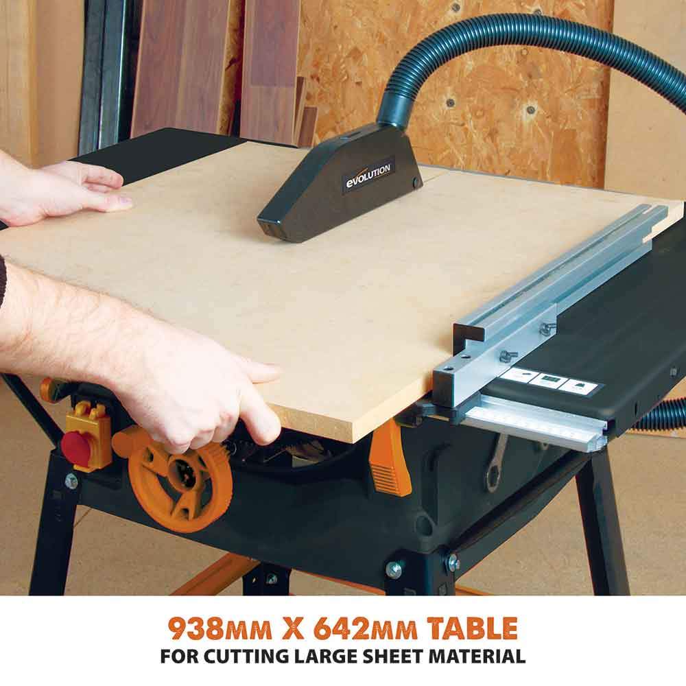 Piła Stołowa Evolution R255MTS 255 mm z tarczą do cięcia wielu materiałów, 1500W