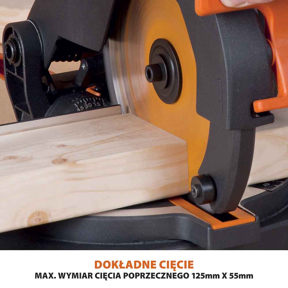 Piła ukośnica ukosowa Evolution R210CMS+ 210 mm z wielomateriałową tarczą TCT