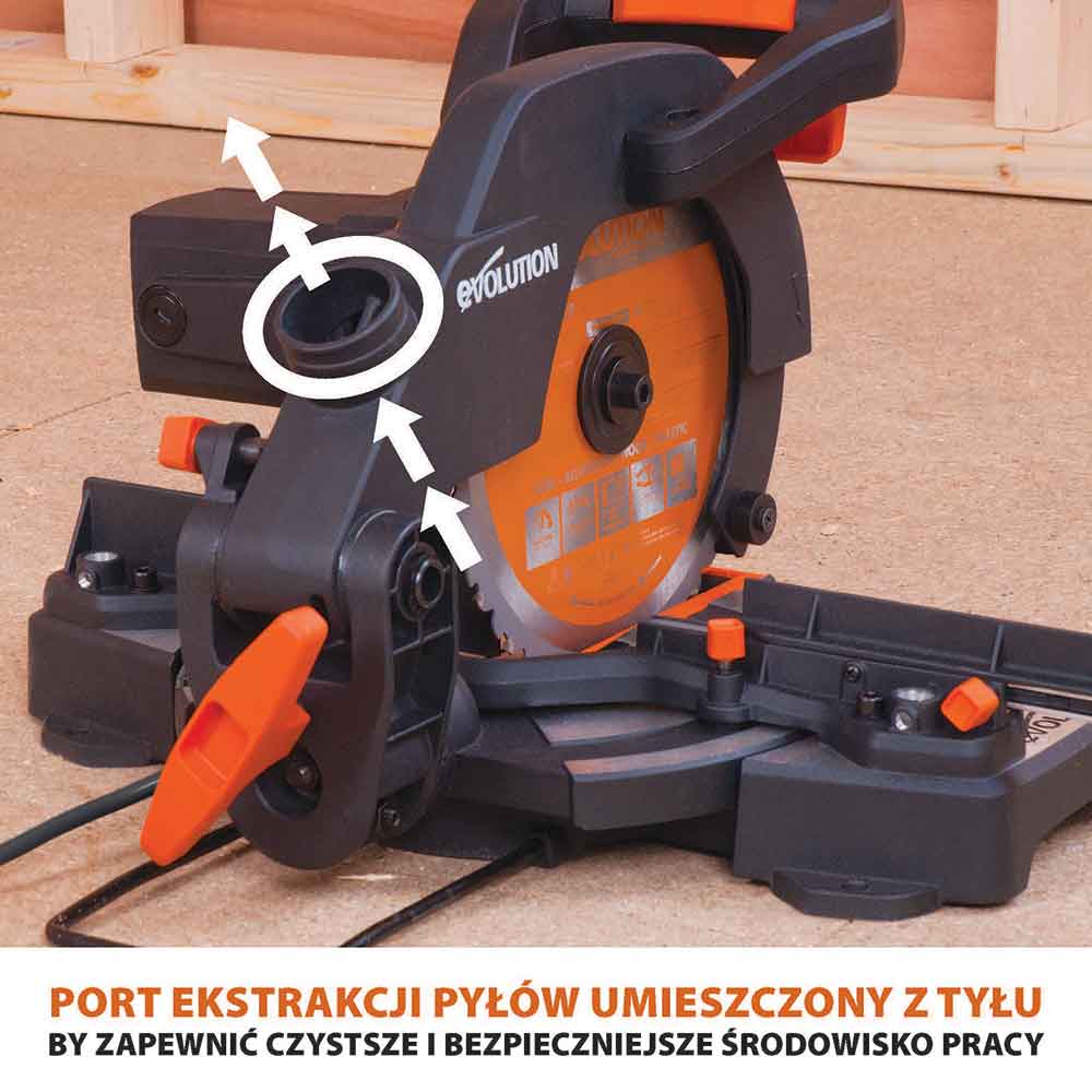 Piła ukośnica ukosowa Evolution R210CMS+ 210 mm z wielomateriałową tarczą TCT