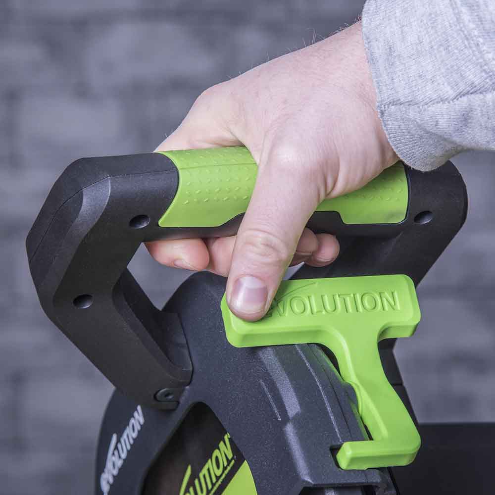 Piła ukośnica Evolution F255SMS 255 mm z wielomateriałową tarczą TCT + stojak