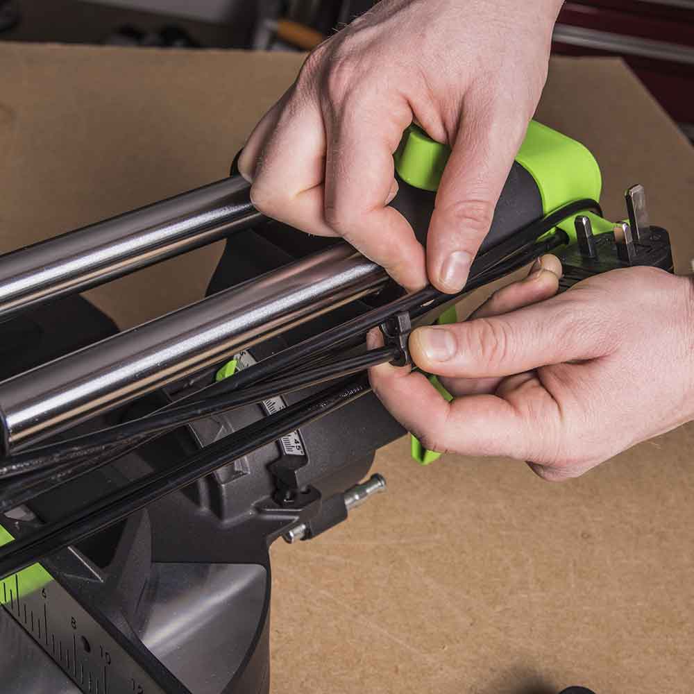 Piła ukośnica Evolution F255SMS 255 mm z wielomateriałową tarczą TCT + stojak