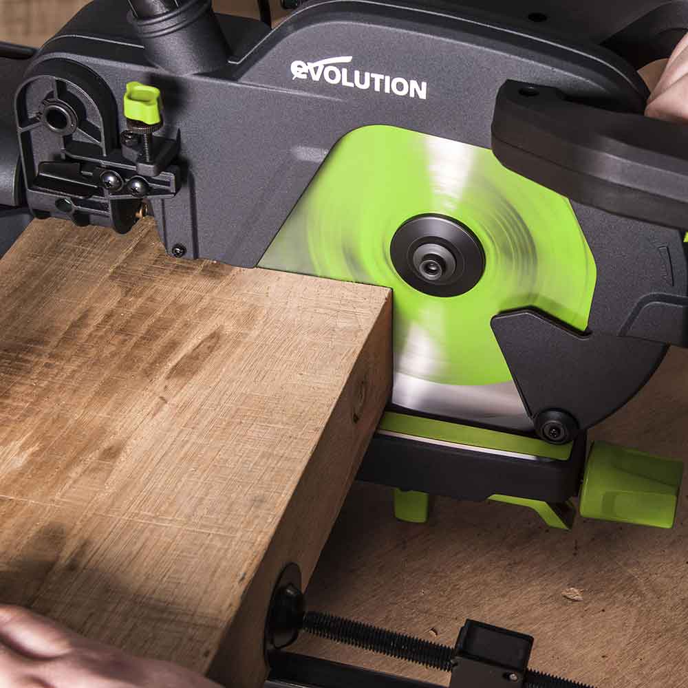 Piła ukośnica Evolution F255SMS 255 mm z wielomateriałową tarczą TCT + stojak