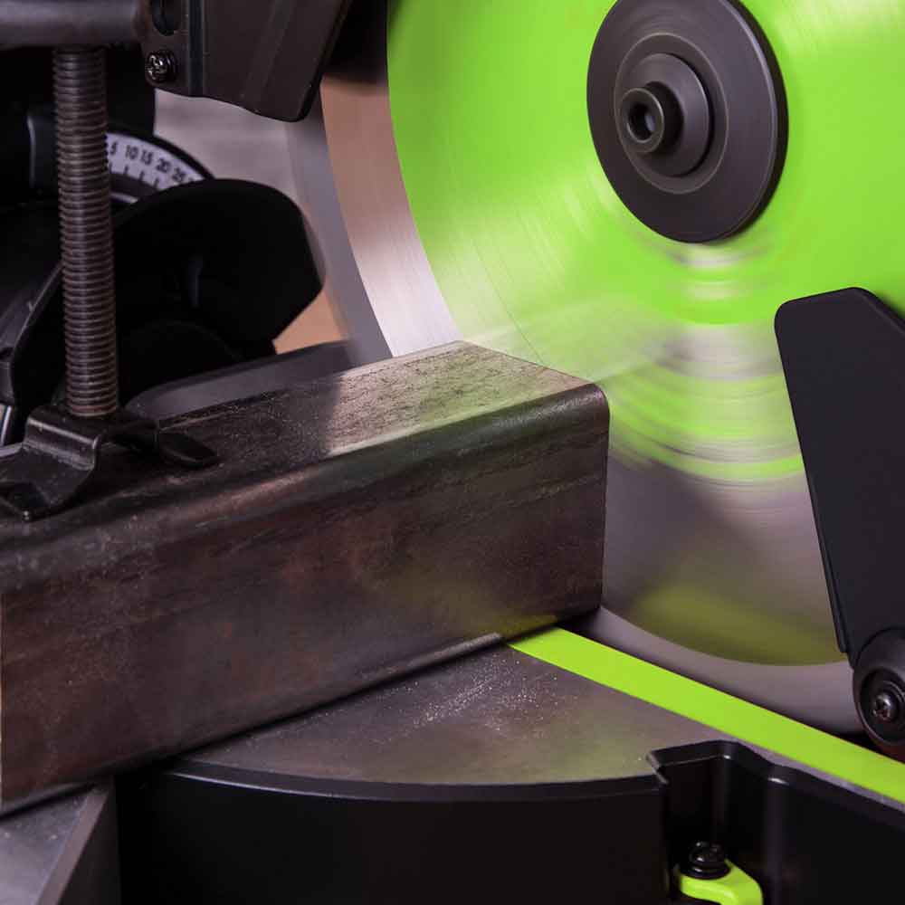 Piła ukośnica Evolution F255SMS 255 mm z wielomateriałową tarczą TCT + stojak